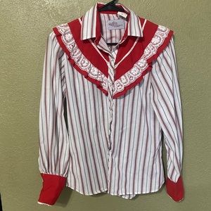 Vintage Kenny Rogers Western Striped Button Down